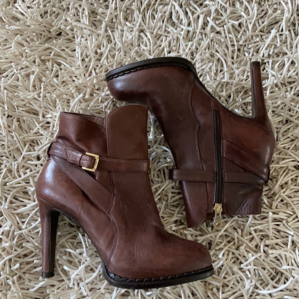 Genuine leather ankle boots